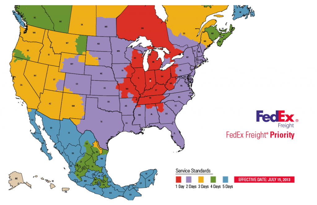 fedex country zone chart